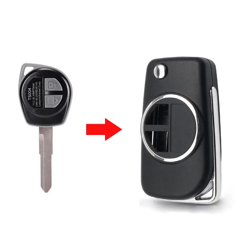 Сменный откидной складной чехол с 2 кнопками для Suzuki Swift SX4 Jimny Vitara, чехол для брелка|Ключ от авто| | АлиЭкспресс