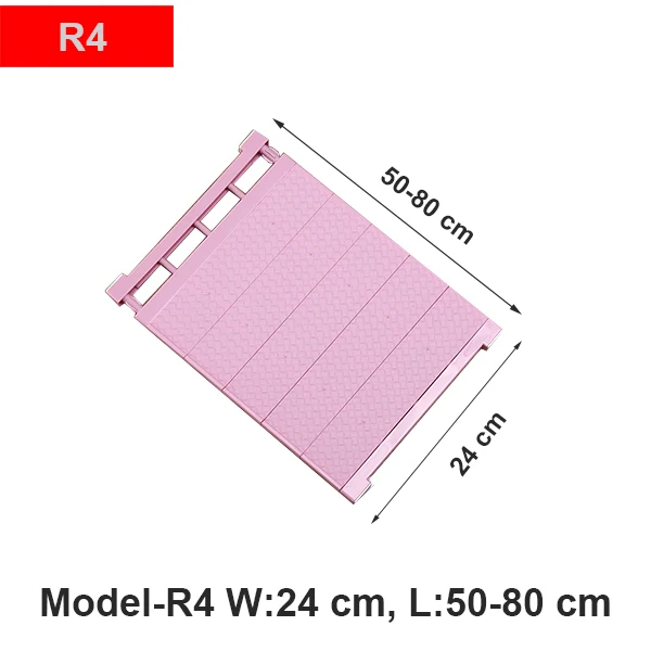 Шкаф, органайзер для хранения, полка, настенный держатель, регулируемые полки шкафа, одежды, обуви, шкафа, кухонной стойки, декоративная подставка для тарелок - Цвет: Pink 50-80(24cm)