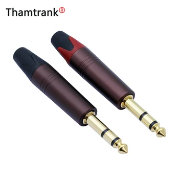 

100pcs 6.35mm 3 pole stereo sophomore core amplifier microphone 6.35mm jack 1/4 mono male connector 6.3mm 6.5mm audio plug jack