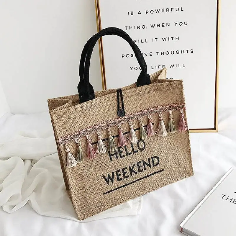 High Quality Large Capacity Straw Tote Bag Women Famous Brand Casual Handbags Lady Fashion Shoulder Bags Girl Vintage Flap Bags