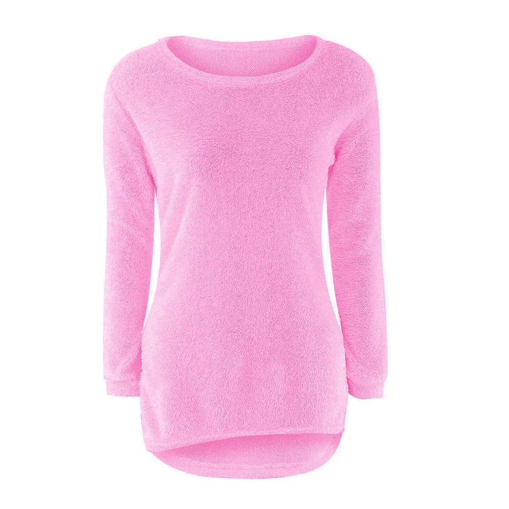 Hot Pink Женский свитер, повседневный однотонный джемпер с длинным рукавом, свитера, блузка, пуловер, трикотажная женская Трикотажная майка, модный свитер - Цвет: Hot Pink