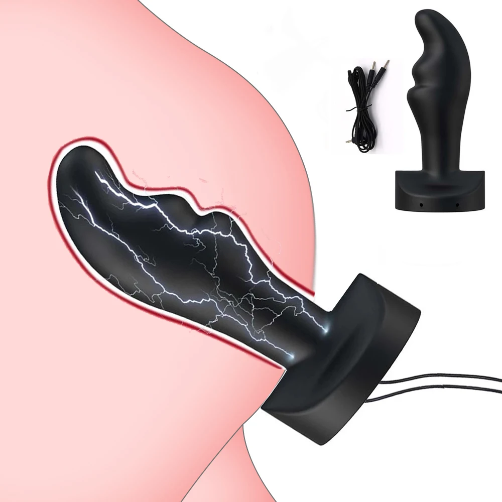 Electro Sex Toys Electric Sex Toys SM Player Electric Shock Accessories Electric Stimulate Anal Vagina Plug Penis Ring Cock Cage Glans Cap Scrotum Sleeve Bdsm Toys