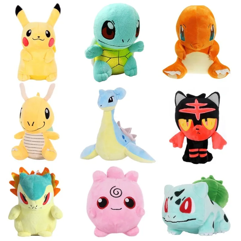 

Takara Pikachu Bulbasaur Squirtle Charmander Stuffed Toy POKEMON Hobby Doll Anime Peripheral Plush Children Gift