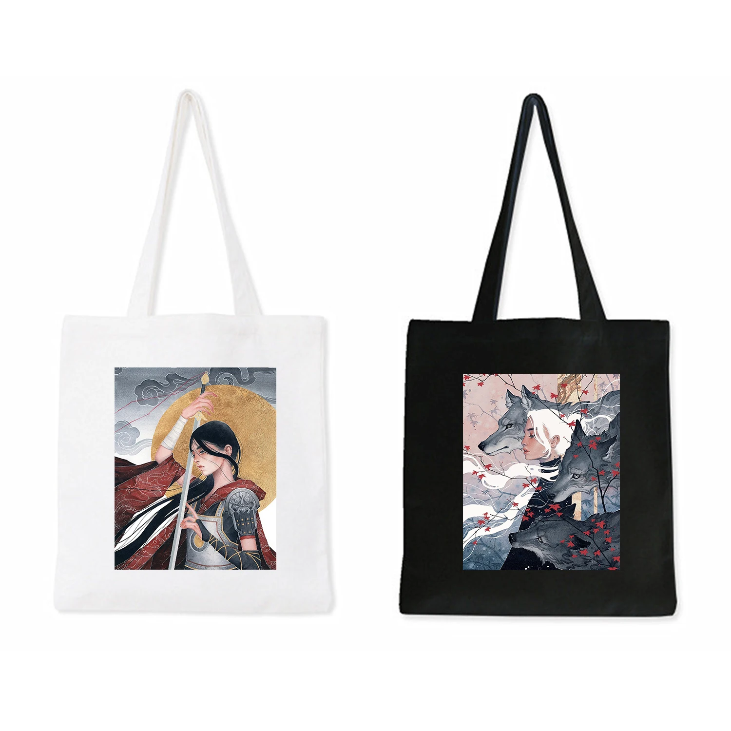 Best Offers Tote Canvas-Bags Anime-Printing Harajuku Large-Capacity Vintage Reusable New Ulzzang qxQKMzoZK7B