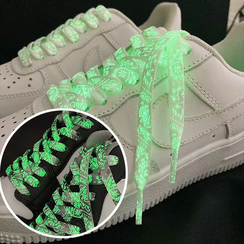 1Pair Luminous Shoelace Flat Athletic Glow In The Dark Shoe Laces Strings 1Pair Luminous Shoelace Flat Athletic Glow In The Dark Shoe Laces Strings