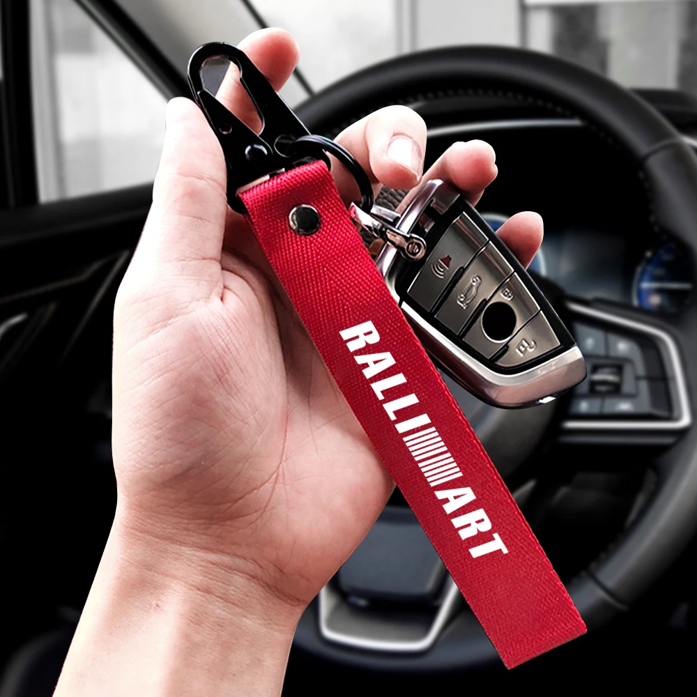 1Pc Car Keyring Security Clip On Heavy Duty Belt Key Clip Belt Keychain Key Accessories For Mitsubishi Ralliart Lancer Lancer EX