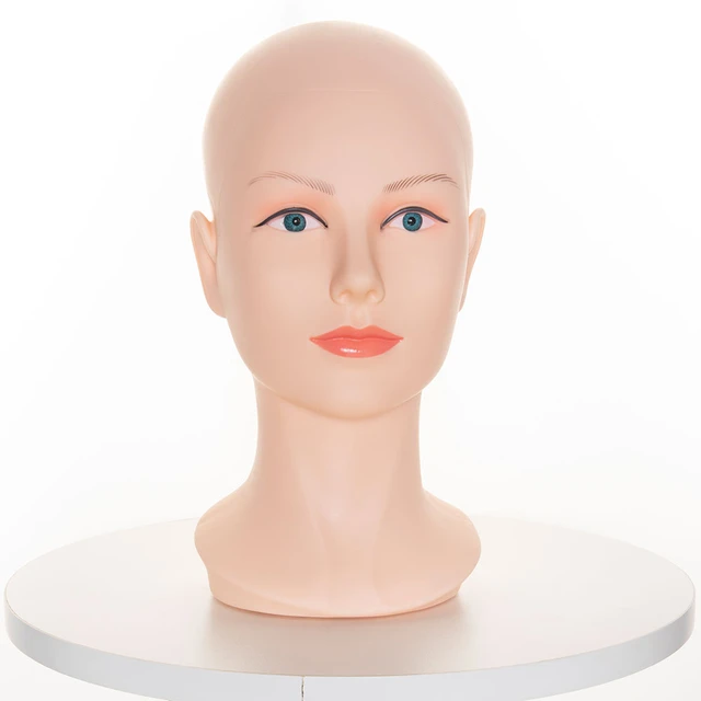Pvc Bald Mannequin Head Model Wig Making Masks Hats Glasses Stand