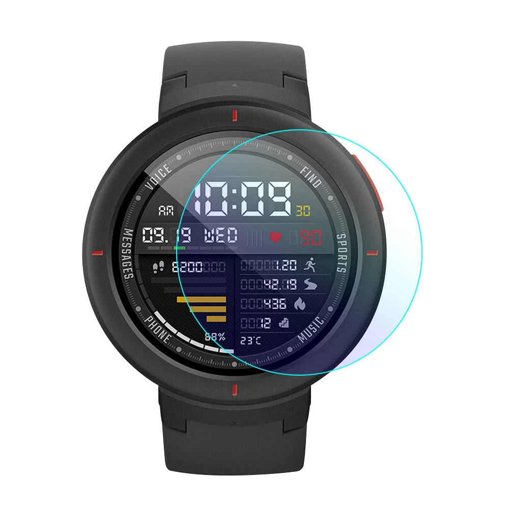 Противоударные Защитные пленки Huami Amazfit Pace Stratos Verge Lite, закаленное стекло, защитные пленки 9 H, Фильмы HD 2.5D, изогнутая защита