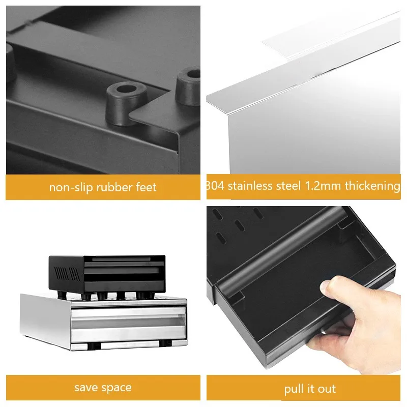 2021Coffee-Grind-Knock-Box-Espresso-Dump-Bin-Stainless-Steel-Box-Drawer-Box-Powder-Residue-Powder-Residue.jpg 2021Coffee Csiszolás Knock Doboz Eszpresszó Dump Tartály Rozsdamentes Acél Doboz Fiók Doboz Pormaradvány Pormaradék Vödör Kereskedelmi Doboz - Image 4