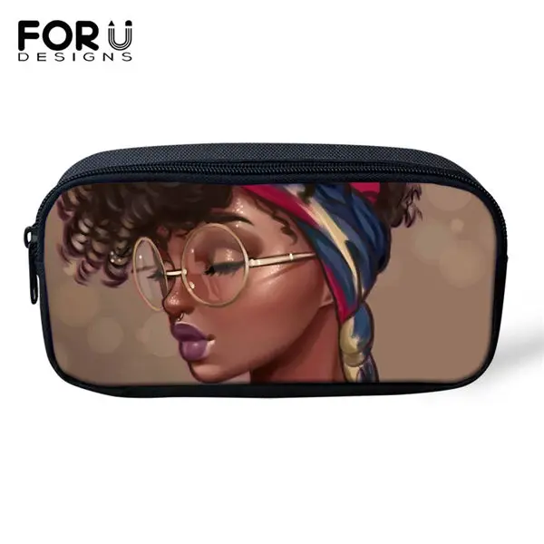 FORUDESIGNS/Детские пеналы с рисунками для девочек в африканском стиле, дорожные косметички для девочек, дизайнерские пеналы для ручек - Цвет: CDWX3972K