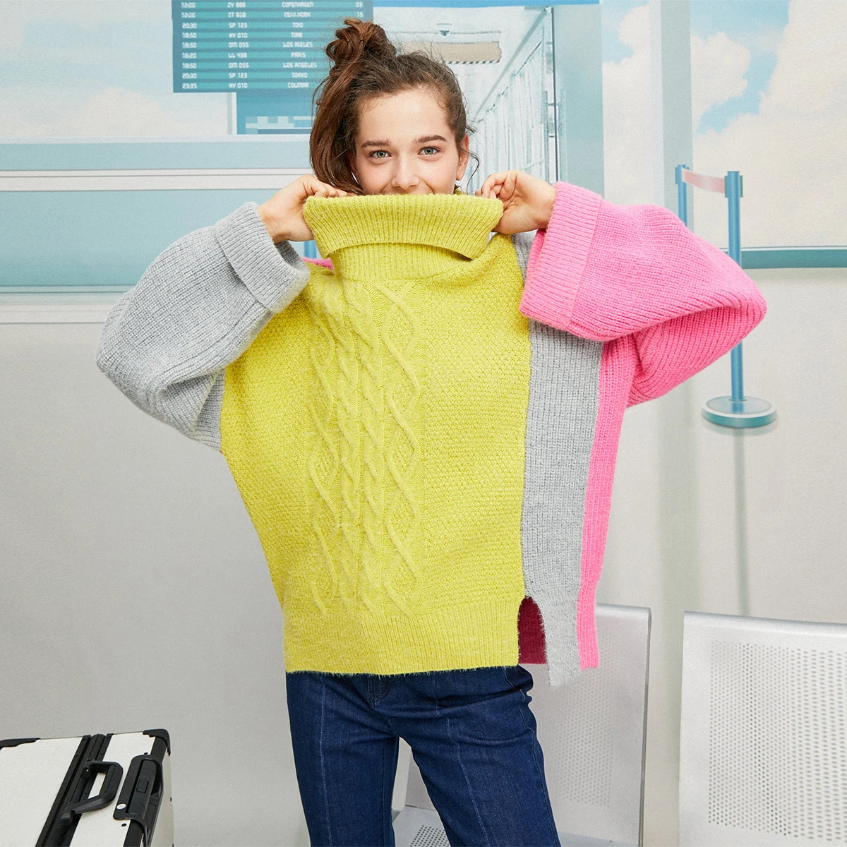 Vero Moda зимний свитер с воротником под горло подходящего цвета | 319413557 - Цвет: Mellow green