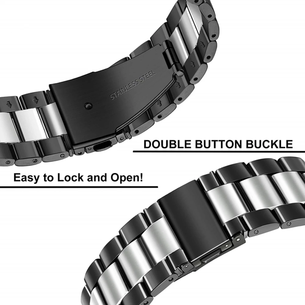Ремешки для наручных часов для samsung galaxy watch active 2 40 мм 44 мм ремешок 20 мм 22 мм ремешок из нержавеющей стали для gear s3/galaxy watch 46 мм