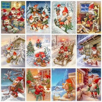 

HUACAN 5d Diamond Painting Santa Claus Full Drill Square Rhinestone Embroidery Cartoon Handmade Gift Wall Art