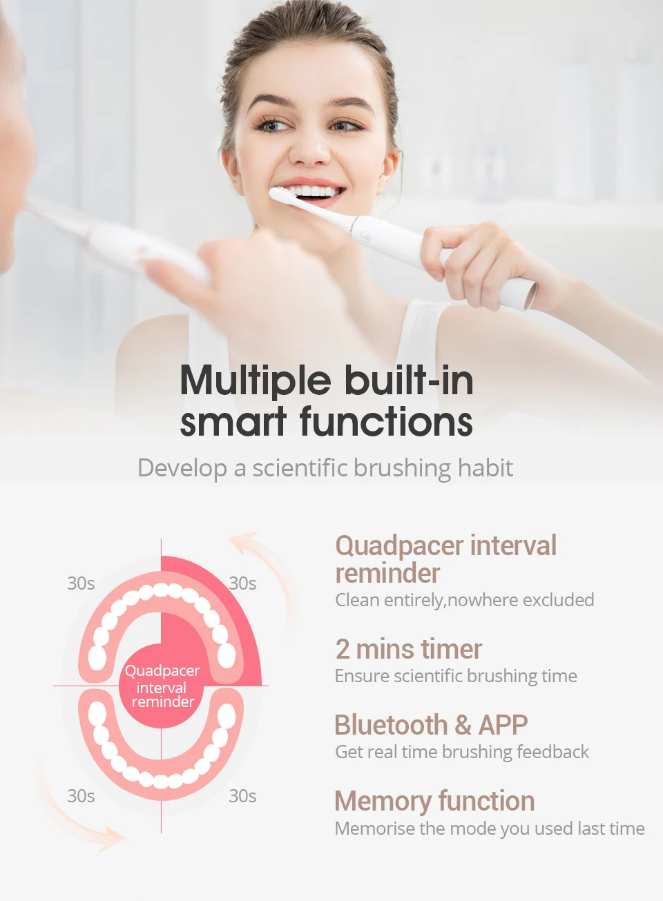 Oclean One Mijia Soocas X3 электрическая зубная щетка SEAGO SG-949 набор электрической звуковой зубной щетки с 2 водонепроницаемыми головками