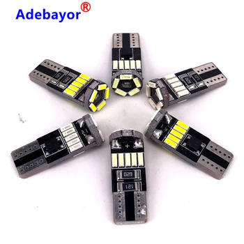 

10pcs T10 W5W 194 4014 SMD LED Canbus 15 LED Bulbs Error Free Car Auto Wedge Interior Light Dome Map Trunk Lamp 12V White