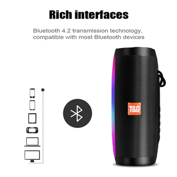 

10W Wireless Bluetooth Speaker Portable Column Subwoofer Sound Bar Support FM Radio AUX TF USB Music Center For Computer 2.1 LED