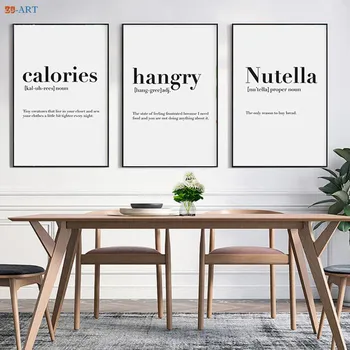 

Canvas Painting Minimalist Black and White Quotes Poster Art Print Nordic Kitchen Wall Art Pictures Home Decor