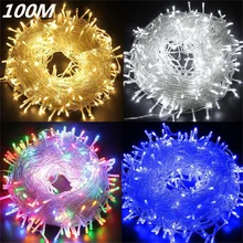 

50M/400 100M/800LED Flasher String Lights for Outdoor Garden Indoor Wedding Party Christmas Tree Twinkle Fairy Decorative Lights