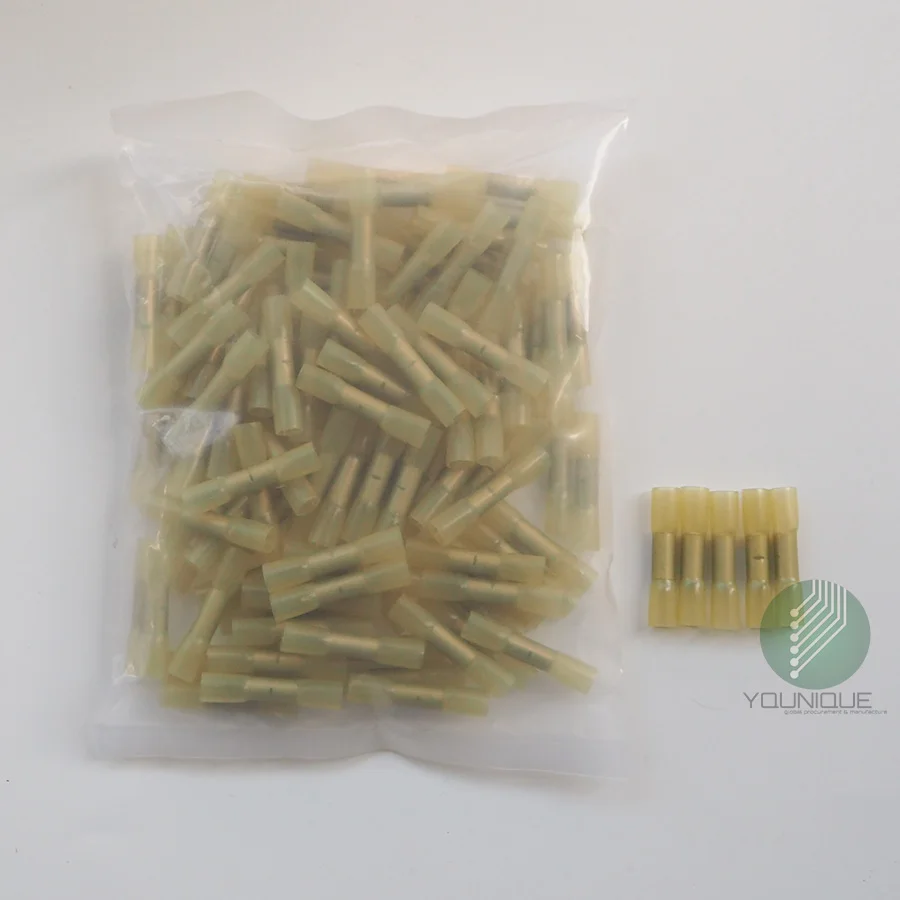 12 10 AWG изолированные желтые термоусадочные стыковые соединители для проводов