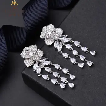 

Sweet temperament personality earrings fresh tassel long ear crane factory can be customized wholesale DZ 4