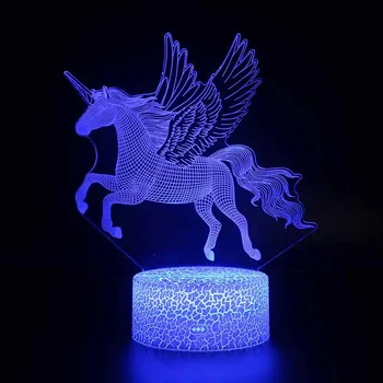 

3D-led Small Night Light Unicorn Colorful Dimming Small Table Lamp LED Bedside Lamp Gift Light