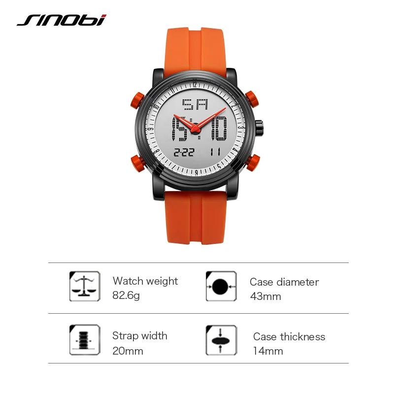 SINOBI Top Sale Women Digital Wristwatch Chronograph Watch Waterproof Geneva Quartz Sports Running Watch Clock relogio feminino