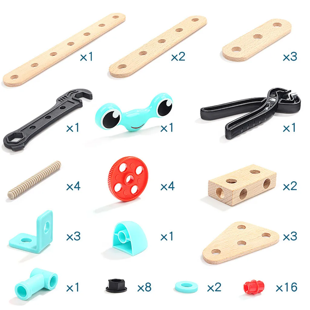 Red Набор для ролевых игр DIY детский комбинированный разборочный винт гайка детская коробка инструментов для ремонта в сборе Ранний Образовательный набор L731 - Цвет: Red