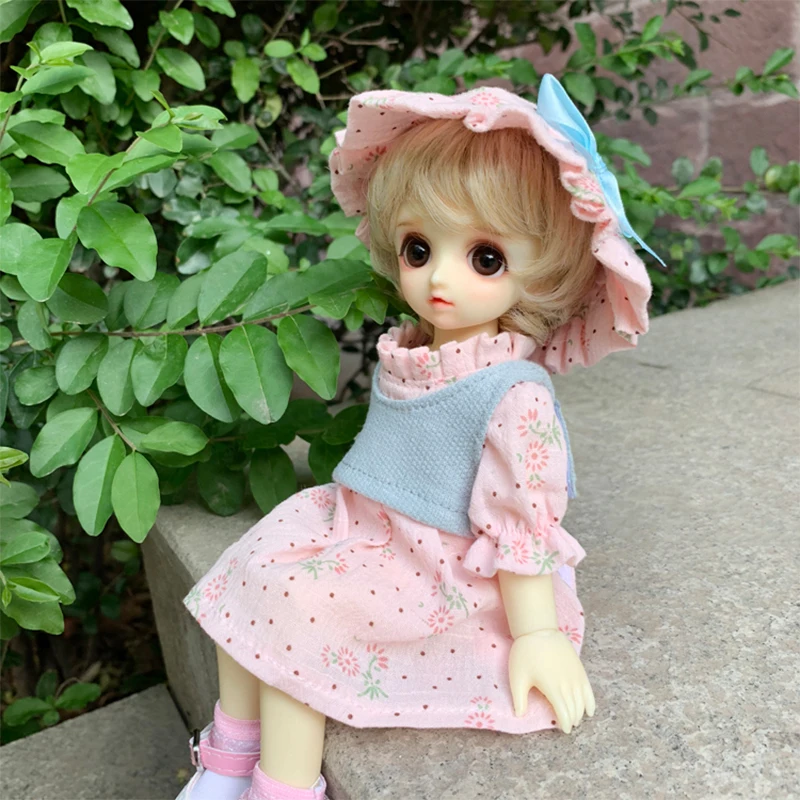Кукольная одежда 1/6 BJD весенний Тур костюм bb Кепка+ платье+ жилет для 1/6 BJD кукла аксессуары кукольная одежда костюм