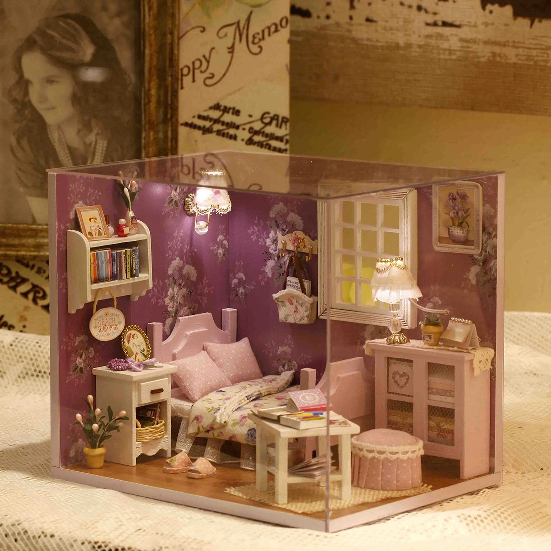 Интересный кукольный домик сладкий солнечный свет 3D Сборка DIY бытовой креативный набор "дом"
