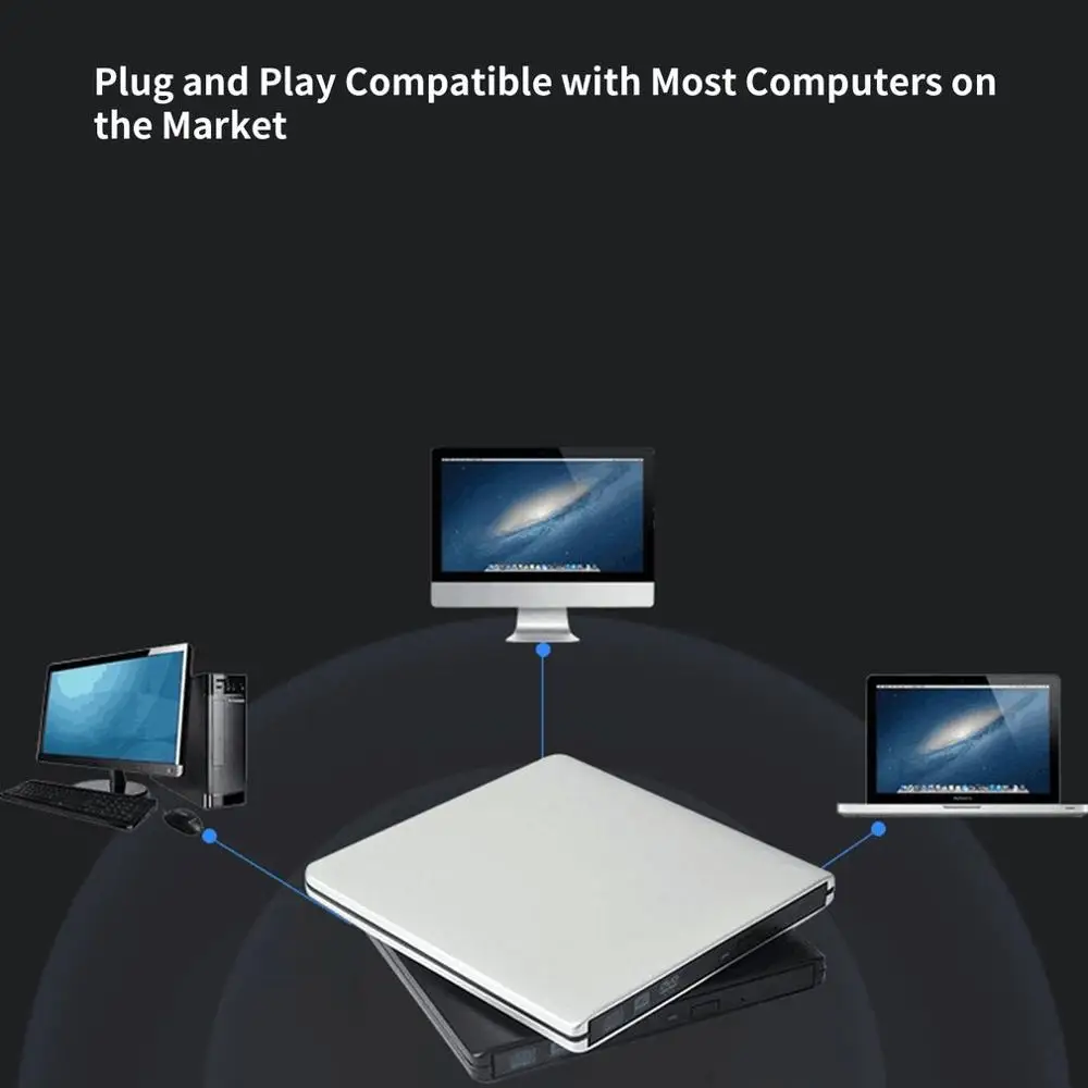 Внешний Dvd привод Оптический привод Cd Rom плеер Cd-Rw горелка Писатель ридер рекордер тонкий портативный оптический привод