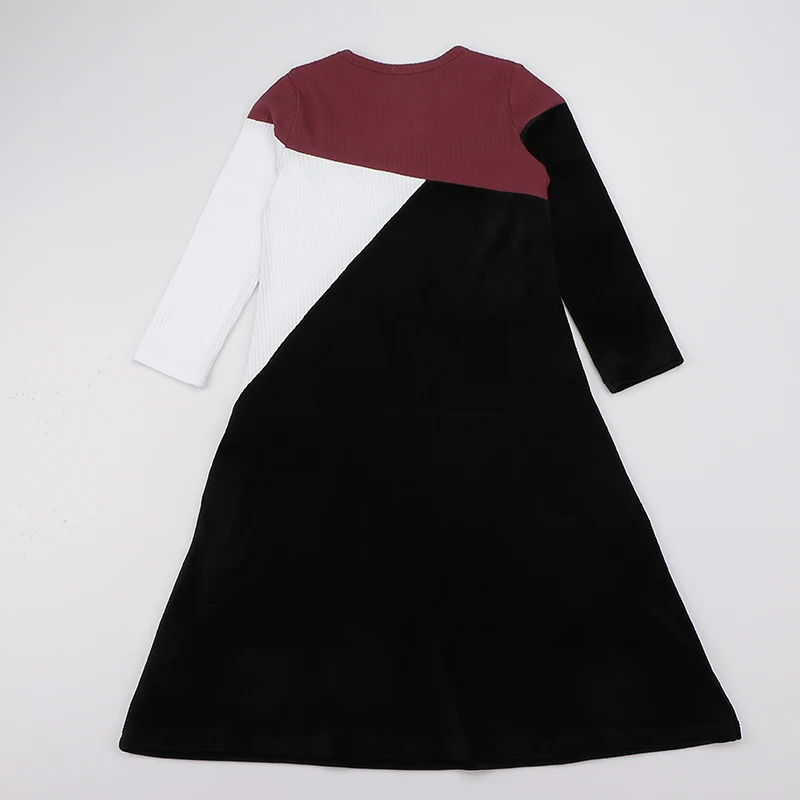 Mädchen nightgow langen ärmeln kinder kleidung velour rippen winter casual mädchen kleider kinder kleidung kinder winter kleid rundhals – Detail 1