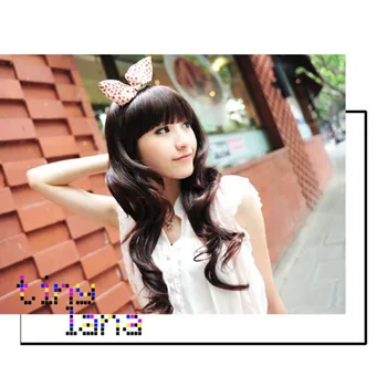 

Popular Long Curly Wig Curl Sweet Hairstyle with Straight Bang (Chestnut)
