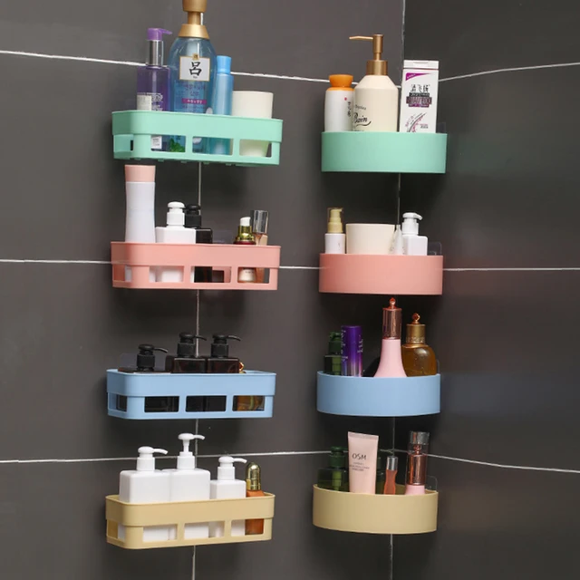 Unique Bargains Plastic Bathroom Wall Corner Suction Cup Triangle Storage  Shelves Rack White - Bed Bath & Beyond - 18117518