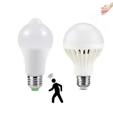 E27 ac220v inteligente som/sensor de movimento led lâmpada casa indução poupança energia led lâmpada do teto da escada cozinha iluminação noite