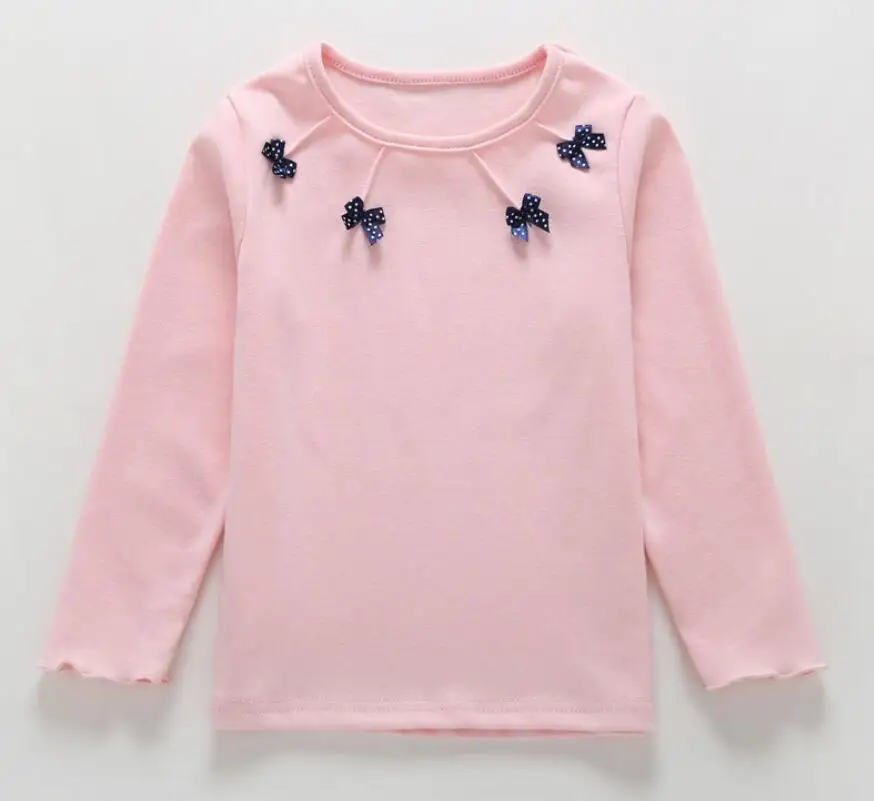 Baby girls clothes 1-9T kids spring long sleeve t-shirt little child autumn O-neck sweatshirt girls warm jacket infant outwear - Цвет: pink 2