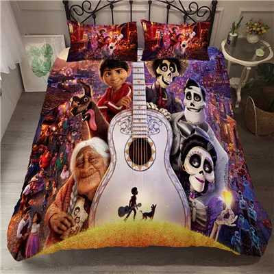 bdcoco Disney coco king queen двойной полный двойной один размер пододеяльник набор 3d хлопковое постельное белье набор - Цвет: bdcoco