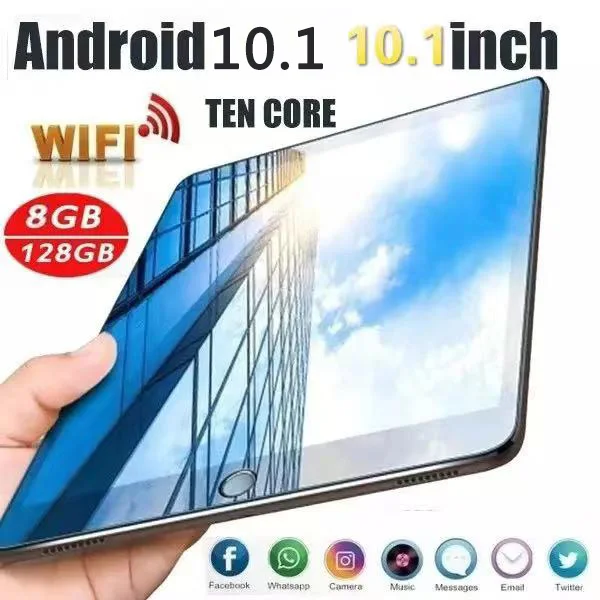 

10.1 Inch Tablet Pc Android 10.0 Google Certified 10 Core 4G Phone Call Dual SIM Card WiFi Tablets Toughened Glass Screen