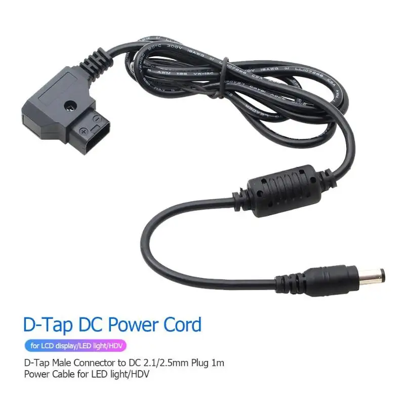 D-Tap штекер для DC 2,1/2,5 мм штекер 1 м кабель питания для Светодиодный свет/HDV