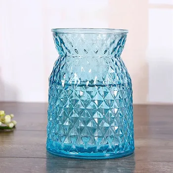 

European Creative Flower Glass Vase Lucency Green Plant Flower Hydroponic Device Nordic Vase Decoration Modern Art Flower Vase