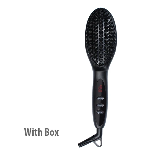 Black With Box Профессиональный Выпрямитель для волос выпрямляющие гребни Электрическая Щетка Горячая расческа для волос Инструменты для укладки - Цвет: Black With Box