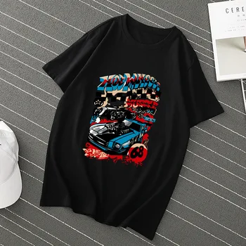 

Men Summer Car Print T-Shirt 100% Cotton Round Neck Short Sleeve Big Size T-Shirt Tops Tees Street Wear Black Color