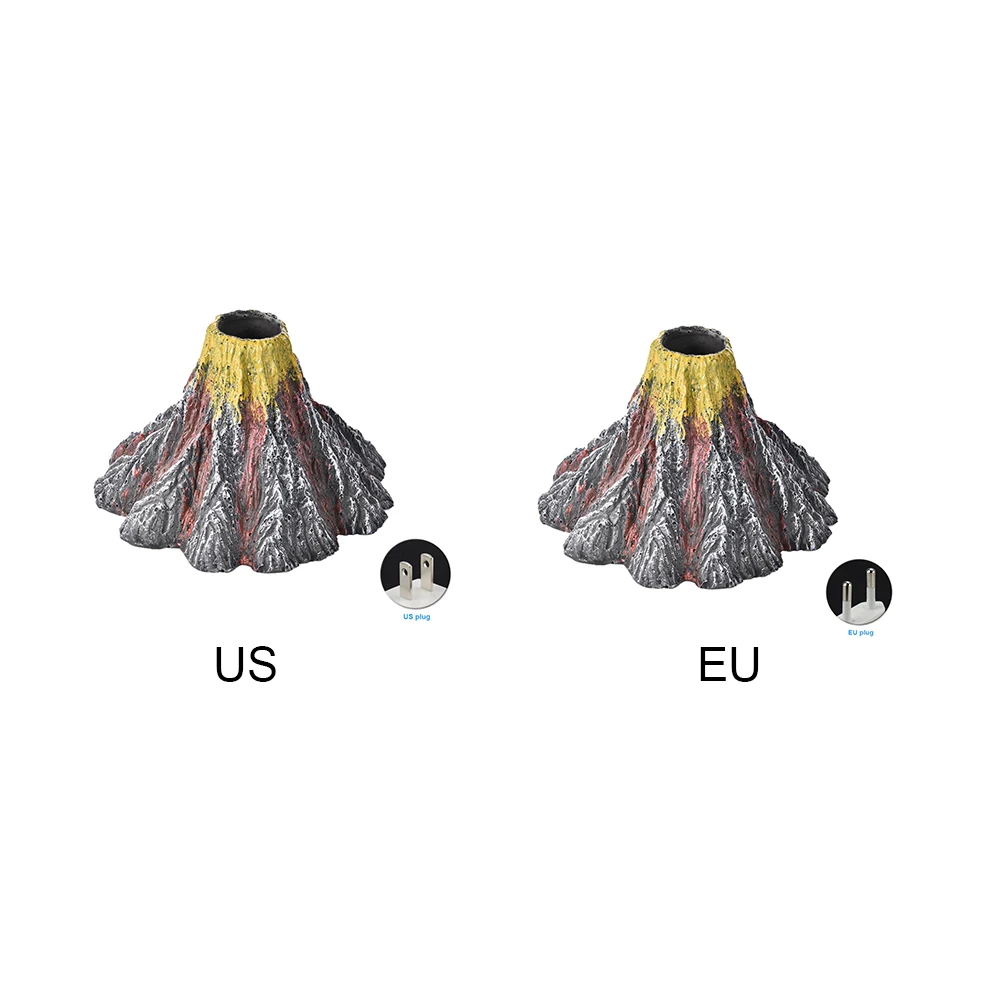 Aquarium With LED Light Decoration ABS RGB Colorful Volcano Ornament Fish Tank Oxygen Pets Bright Energy Saving Air Bubbles