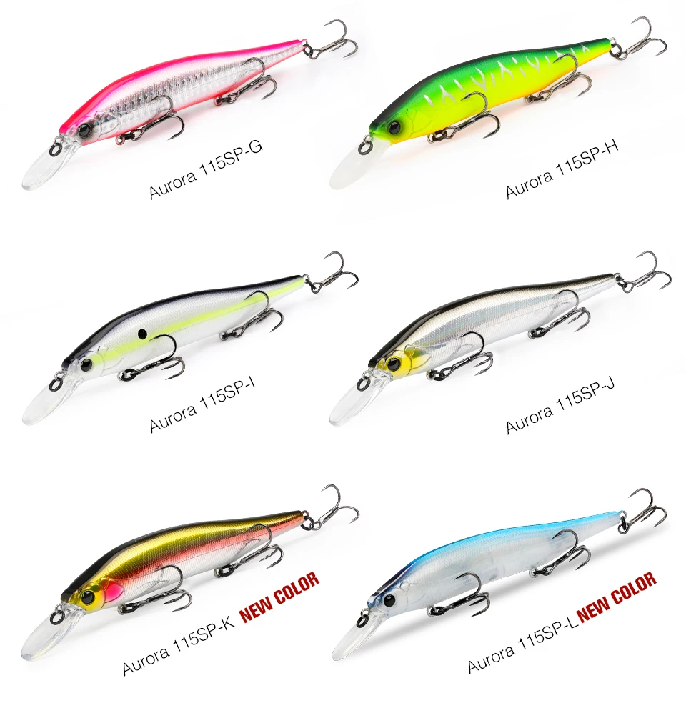 TSURINOYA Suspending Minnow 115SP 115mm 17,2g Gewichtssystem Angelköder AURORA Hecht Barsch Jerkbait Hartköder – Detail 6