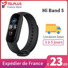 Xiaomi-pulsera inteligente Mi Band 5, brazalete con Pantalla AMOLED a Color, varios idiomas, monitor de ritmo cardíaco y Fitness, resistente al agua