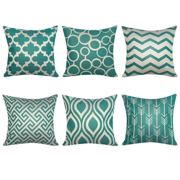 

Green Cushion Cover Decorative Square Throw Pillow Cases For Sofa Bedroom 18 X 18 Inch, With Invisible Zipper 45Cm X 45Cm,Set Of