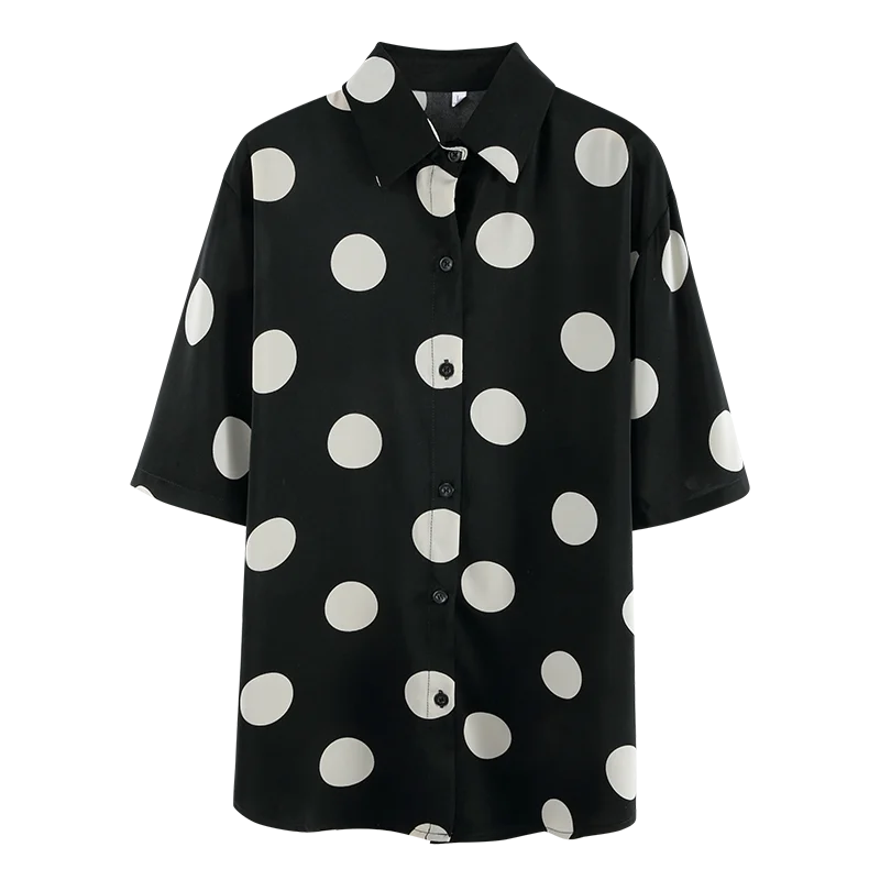 2020 Summer Plus Size White Blouse Shirt Fashion Womens Tops Korean Blouses Female Shirt Polka Dot Office  Work OL Women Blusas