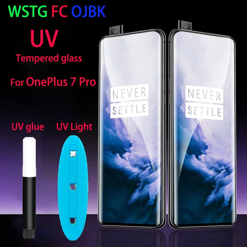 

UV Liquid Full Glue Tempered Glass For OnePlus 7 Pro Screen Protector Cover For One Plus 7 Pro Glass Film