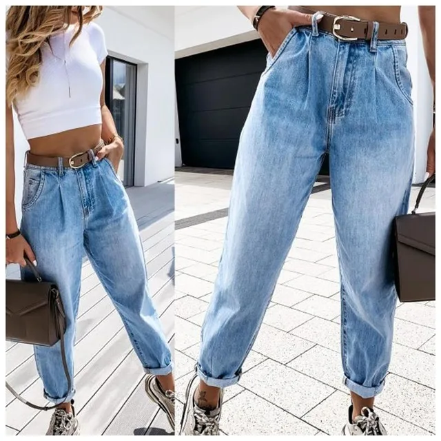  - Jean Woman Mom Jeans Pants Boyfriend Jeans for Women with High Waist Leisure Trousers Ladies Jeans Denim