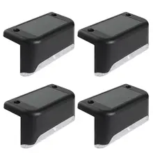 4 шт. солнечный датчик мощности Настенные светильники садовые ступеней лестницы настенная лампа наружная Водонепроницаемая дорожка для двора Настенные светильники на забор