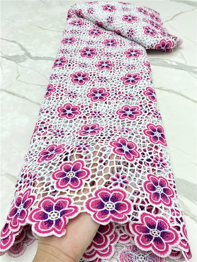 PGC French Embroidery Guipure Cord Lace Fabric 2021 High Quality Lace African Lace Fabric For Nigerian Wedding Party YA4404B-7
